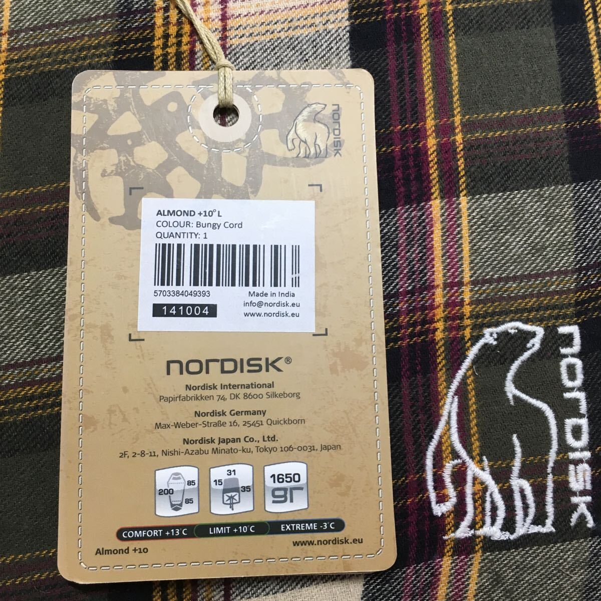 GX1758 NORDISK ノルディスク ALMOND＋10 141004 シュラフ Ｌ Bungy Cord 寝袋 キャンプ 未使用 保管品 アウトドア用品の画像5