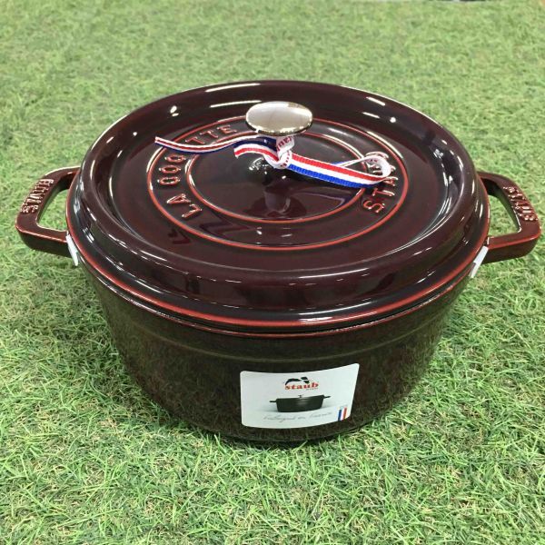 GX2006 staub ストウブ COCOTTE RONDE 1102487 24CM-3.7L グレナディンレッド 鋳物 ホーロー 調理器具 箱傷汚れ有り 未使用 保管品 鍋_画像2