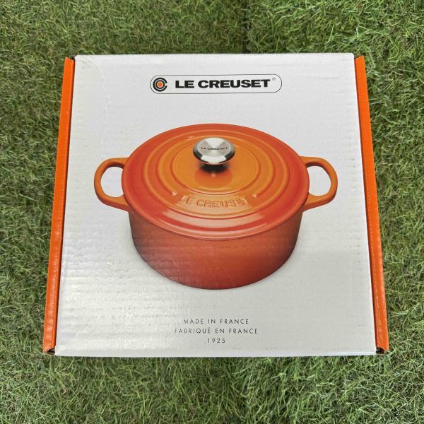 GX6003 LE CREUSET ル・クルーゼ 両手鍋 ココット ロンド 21177-20cm ホーロー鍋 料理 調理器具 イエロー 箱汚れ有り 未使用 保管品 鍋の画像4