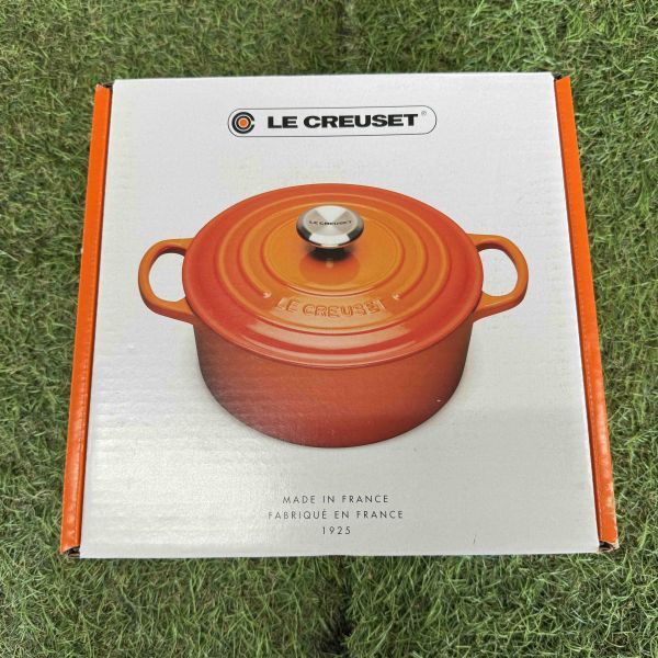 GX6008 LE CREUSET ル・クルーゼ 両手鍋 ココット ロンド 21177-20cm ホーロー鍋 料理 調理器具 イエロー 箱汚れ有り 未使用 保管品 鍋の画像4