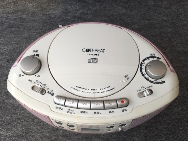 ＜送料込＞欠品あり 動作確認済 東芝 TOSHIBA CD ラジオ カセット レコーダー ラジカセ TY-CDS3 2009年製 ピンク_画像3