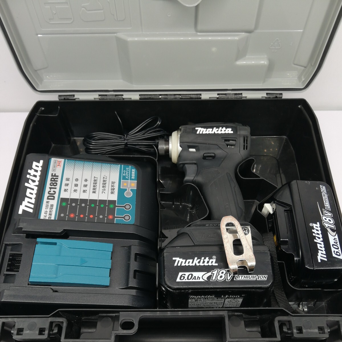 サ) makita マキタ 充電式インパクトドライバ TD172DRGX 電動工具 18V TD172 中古 純正バッテリ2個 管理K ブラック 黒の画像1