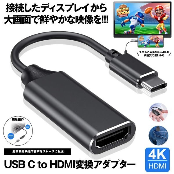 USB C to HDMI 変換アダプター TYPE-C HDMI 変換 ケープル HDMI タイプC変換 C変換 HDMI変換 CHCABALE_画像1