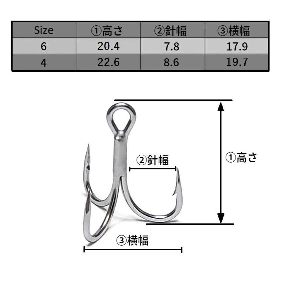 専用です。BKK製 Size:6トレブルフック 60個セットの画像2