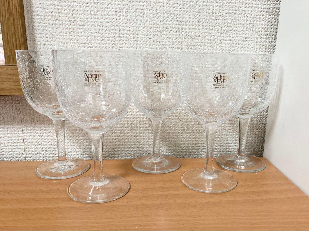 Adam&Eve ネージュ　ワイングラス　クラッシュガラス　クラックガラス　 シャンパングラス