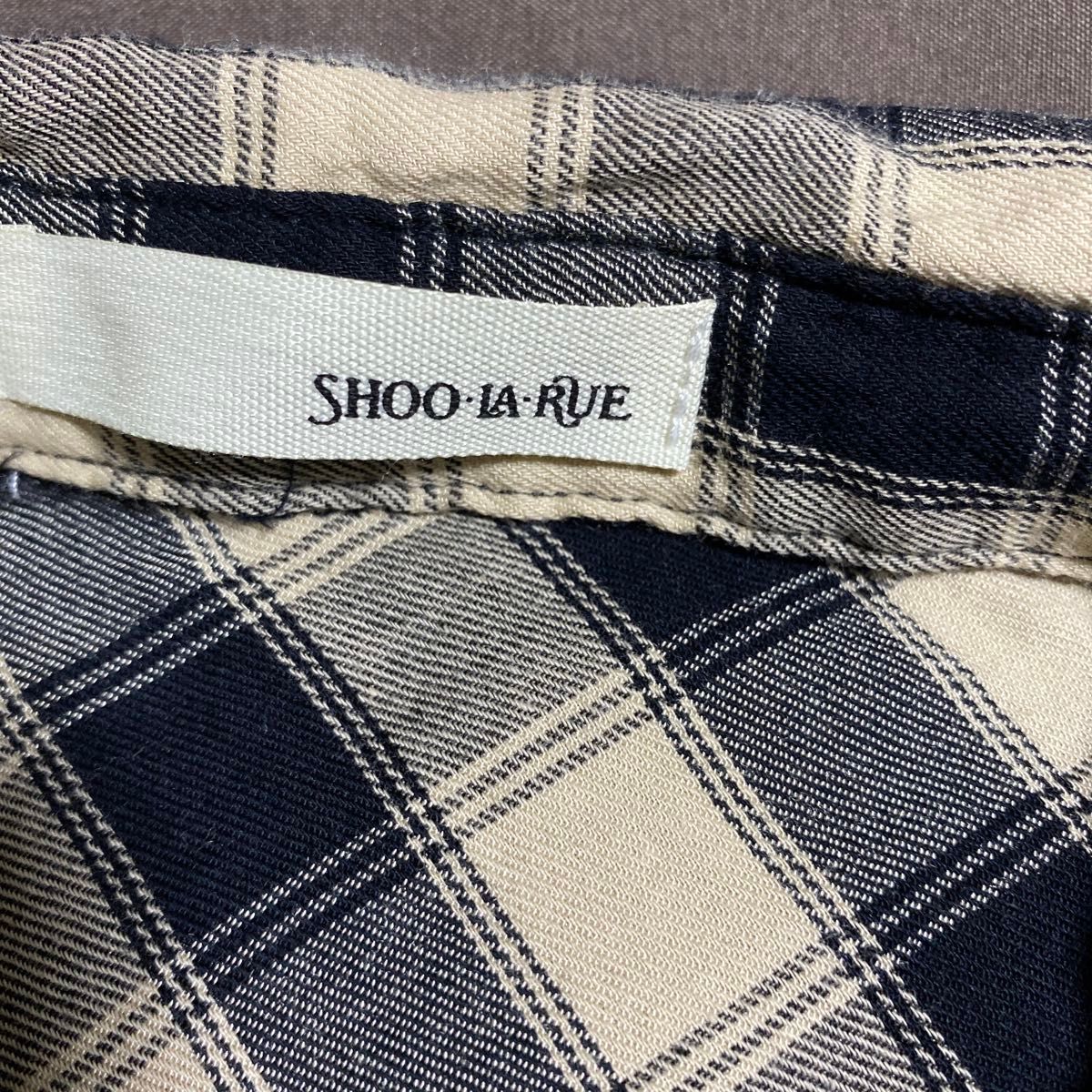 SHOO-LA-RUE シューラルー　チェック柄　シャツ　ワンピース　M