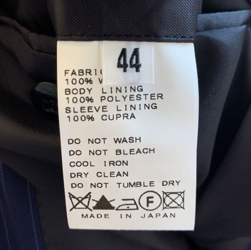 シンプリシテェ ロロピアーナ Super130's Loro Piana スーツ セットアップ テーラードジャケット ネイビー ストライプ simplicite 44の画像10