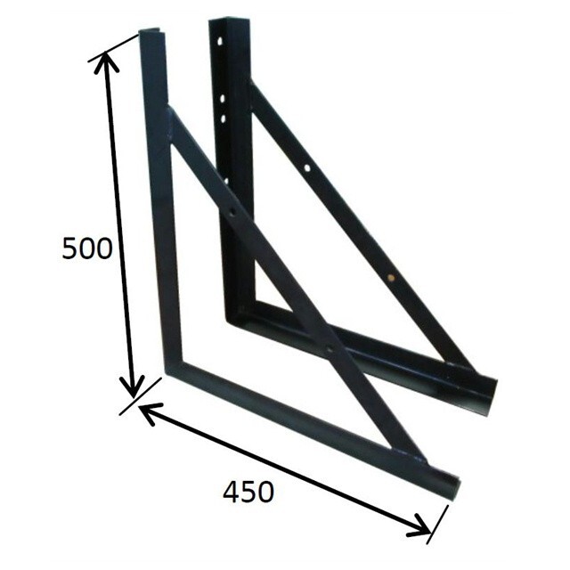 トラック用品 工具箱用 取り付けステー 大 高さ500×奥行450mm L/R スチール製の画像2