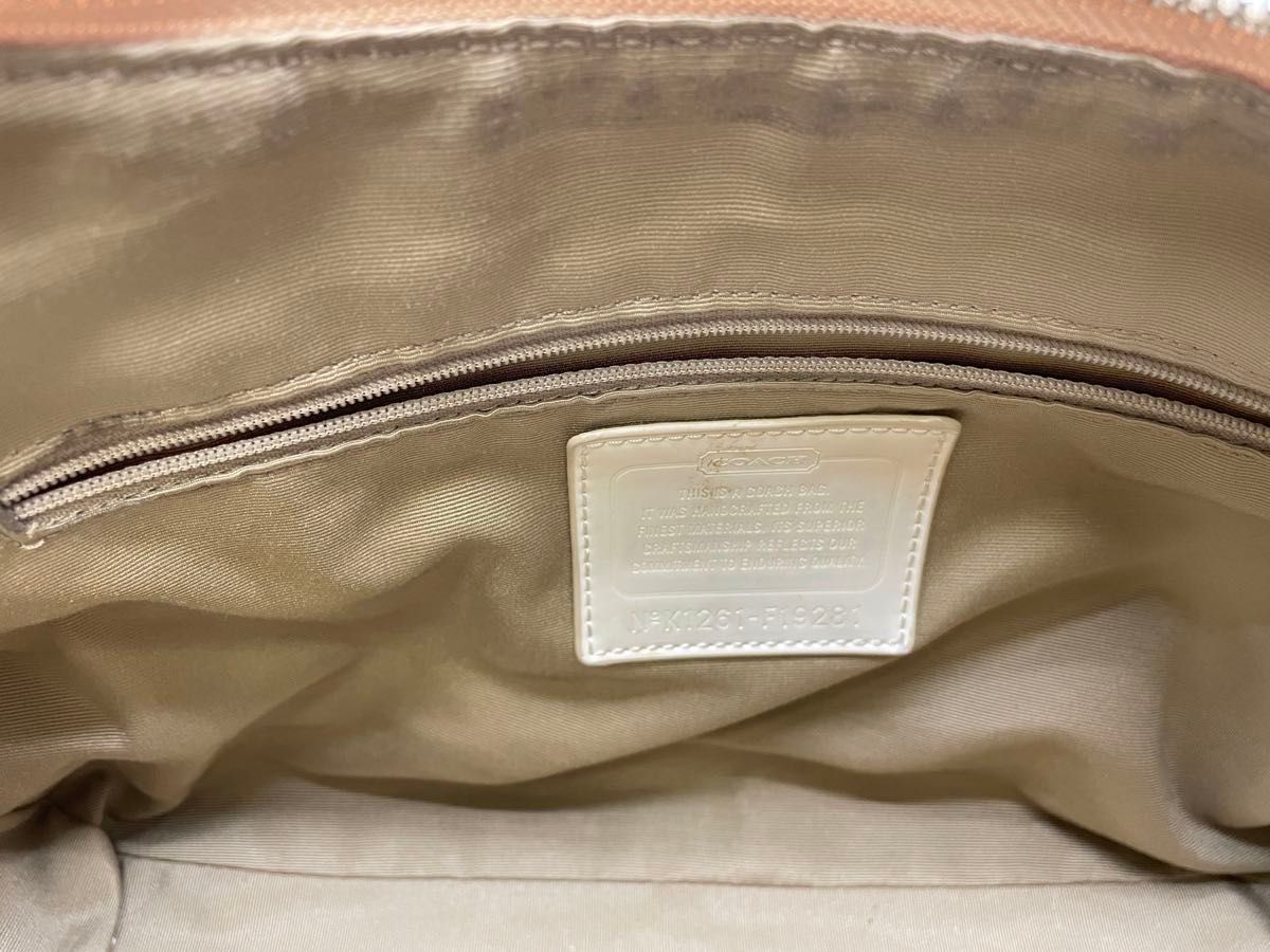 COACH】コーチ シグネチャー レザー 2way ショルダーバッグ 中古 COACH】コーチ シグネチャー レザー 2way ショルダーバッグ 中古