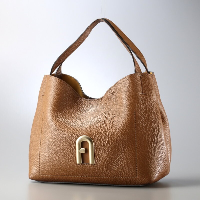 MG1508*定価 7.4万円*FURLA フルラ《PRIMULA S HOBO プリムラ スモール ホーボー》2022年購入 レザーハンドバッグ トートバッグ ブラウンの画像1