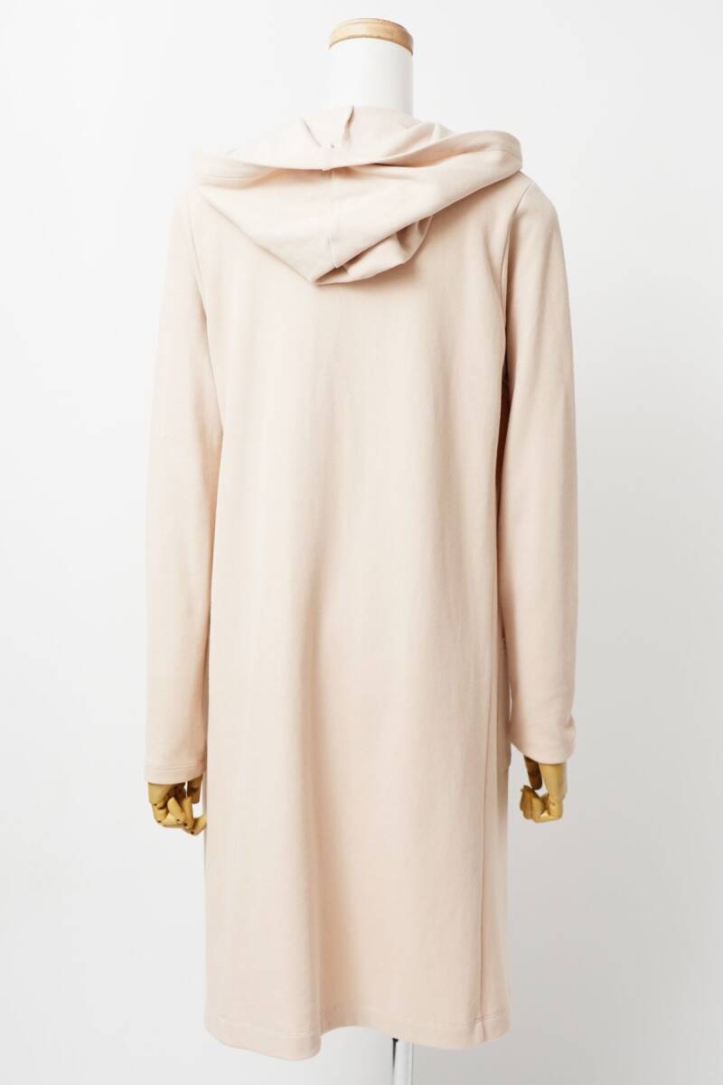 TH4220* theory Theoryko ton long cardigan with a hood . feather weave button less long sleeve 6103051 beige size S