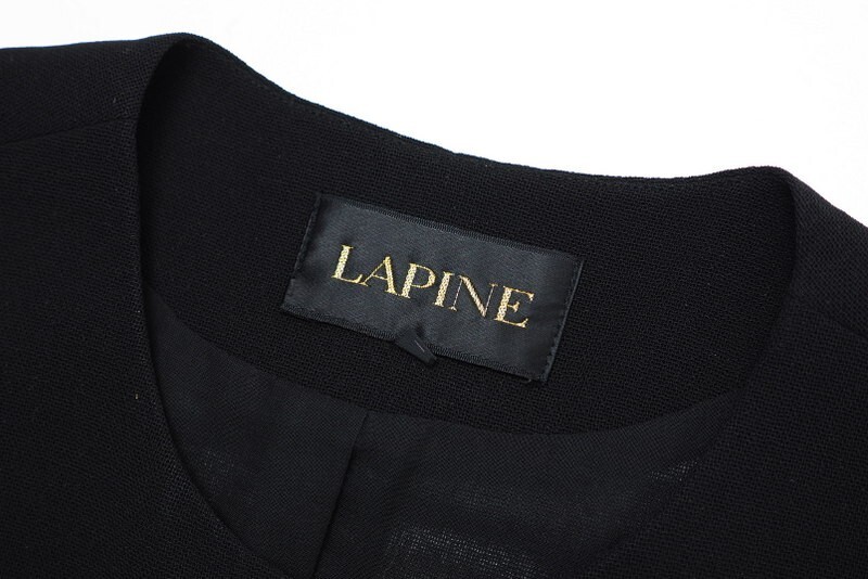 GP7526▼ラピーヌ LAPINE*セットアップ*ノーカラージャケット+タイトスカート*ウール*透け感*サイズ11*ブラックフォーマル*冠婚葬祭の画像10