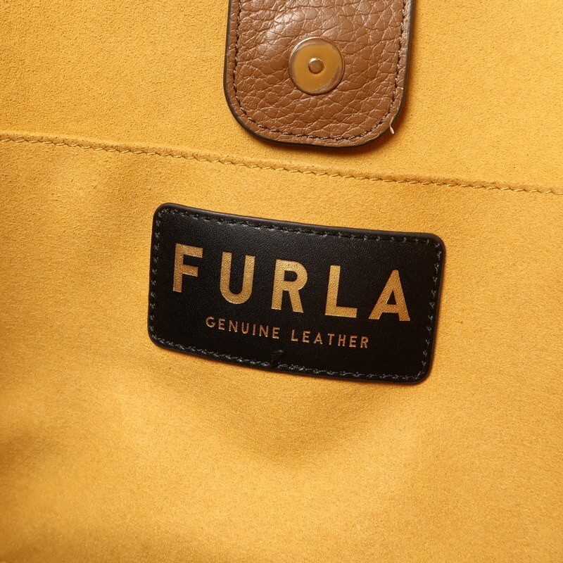 MG1508*定価 7.4万円*FURLA フルラ《PRIMULA S HOBO プリムラ スモール ホーボー》2022年購入 レザーハンドバッグ トートバッグ ブラウンの画像9