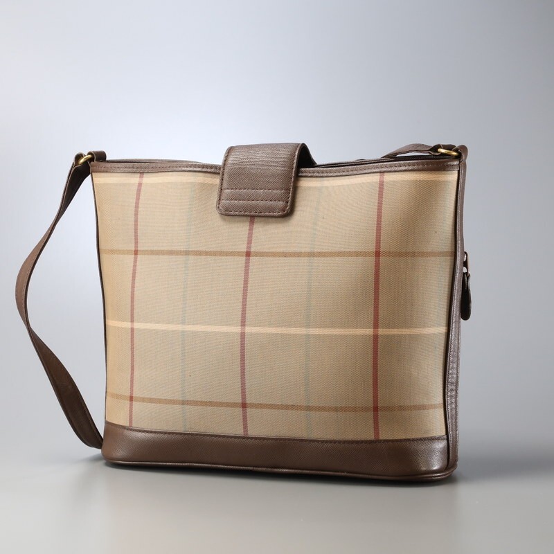 TH4170* Burberry Burberrys* в клетку сумка на плечо * Cross сумка "body" * наклонный ..* хаки × Brown *vintage