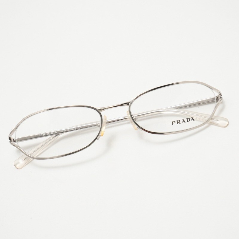 MF7018*未使用*PRADA プラダ*VPR54H*メタルフレーム*メガネ*眼鏡フレーム*54□17 135*シルバー*イタリア製_画像1