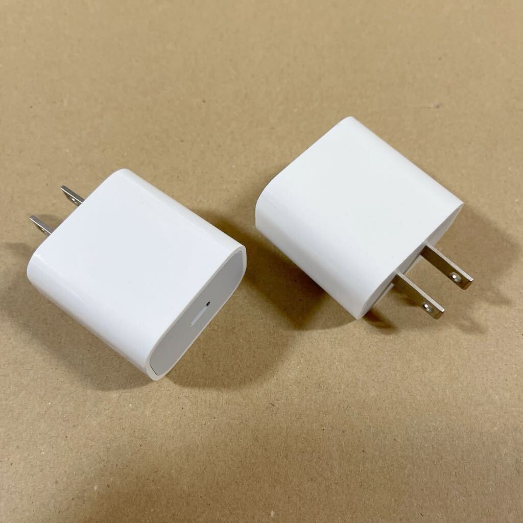 充電動作確認済 Apple 純正品 USB-C電源アダプタ iPhone 充電器 タイプC 20W+18Wの2個セットの画像5