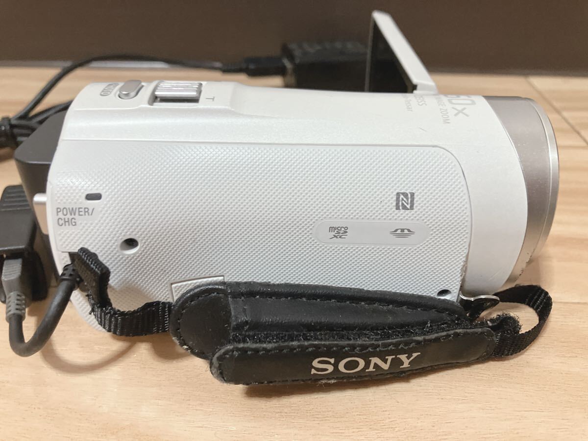 SONY ソニー HDビデオカメラ 60x ZEISS HDR-CX480 コンパクト 本体 バッテリー ハンディカム USB充電　ホワイト_画像3