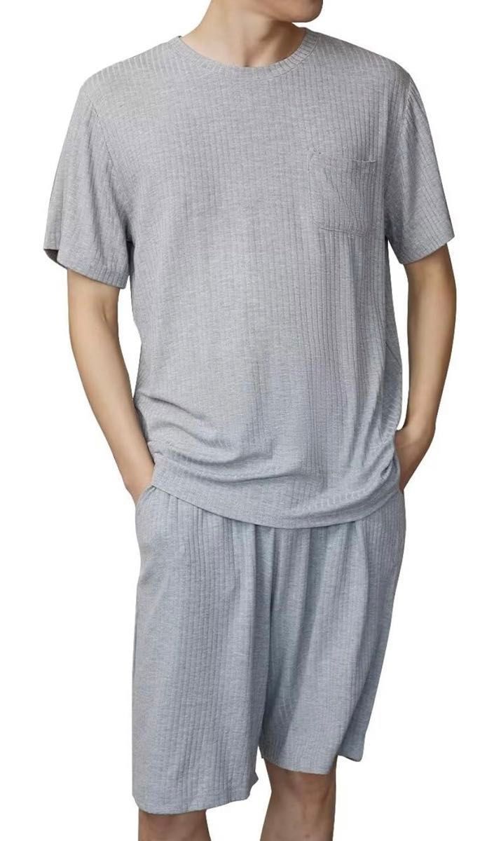 パジャマ メンズ 夏 ルームウェア 夏用パジャマ 半袖 ゆったり ストレッチ 冷感 Tシャツ ハーフパンツ ひんやり 上下セット