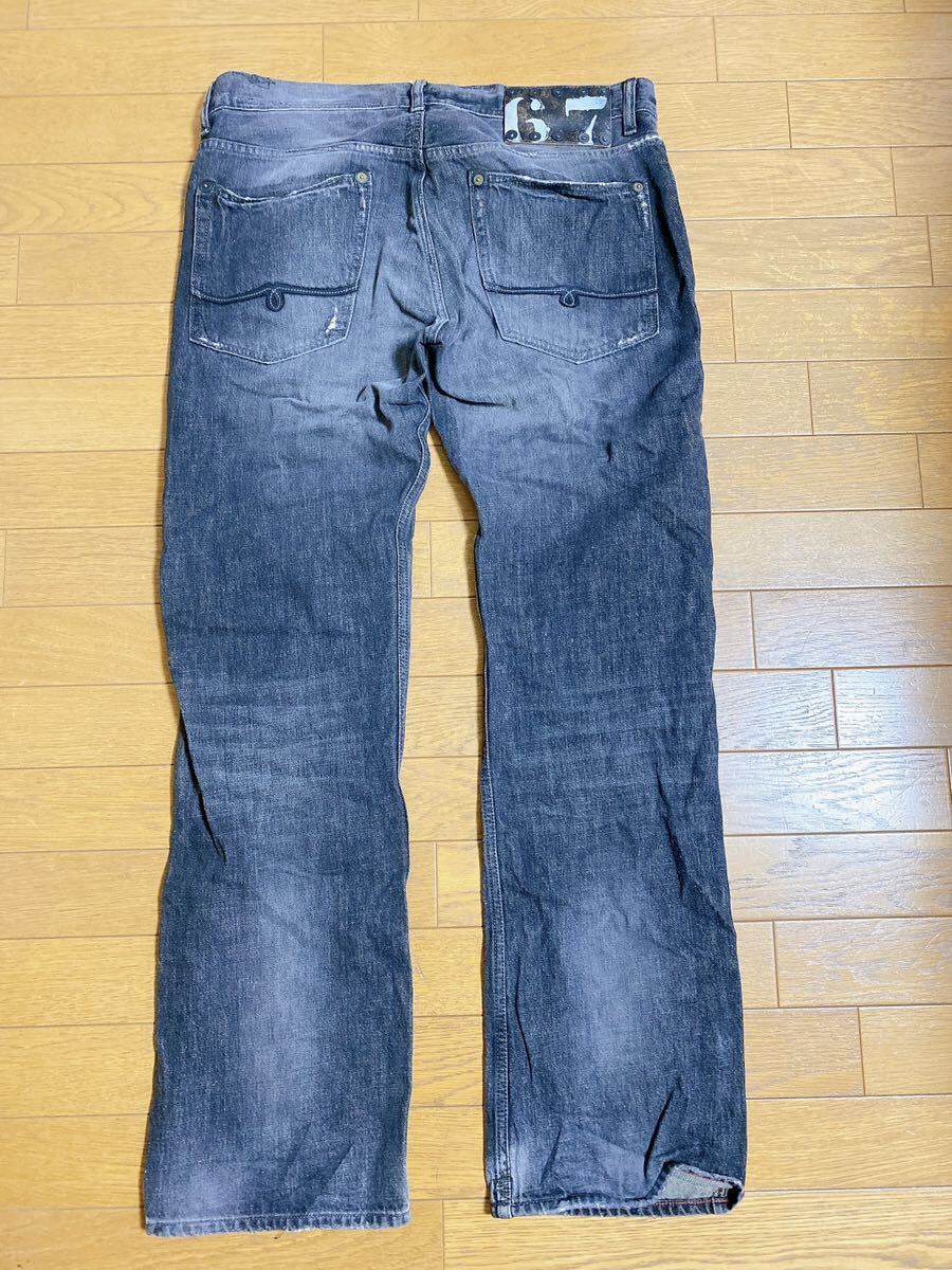 POLO RALPH LAUREN JEANS Ralph Lauren jeans damage Denim jeans black gray series 