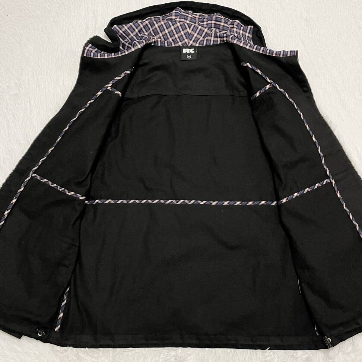  ultra rare XL* FTC mountain parka Zip up black black cotton check blouson jacket Logo USA men's 3844