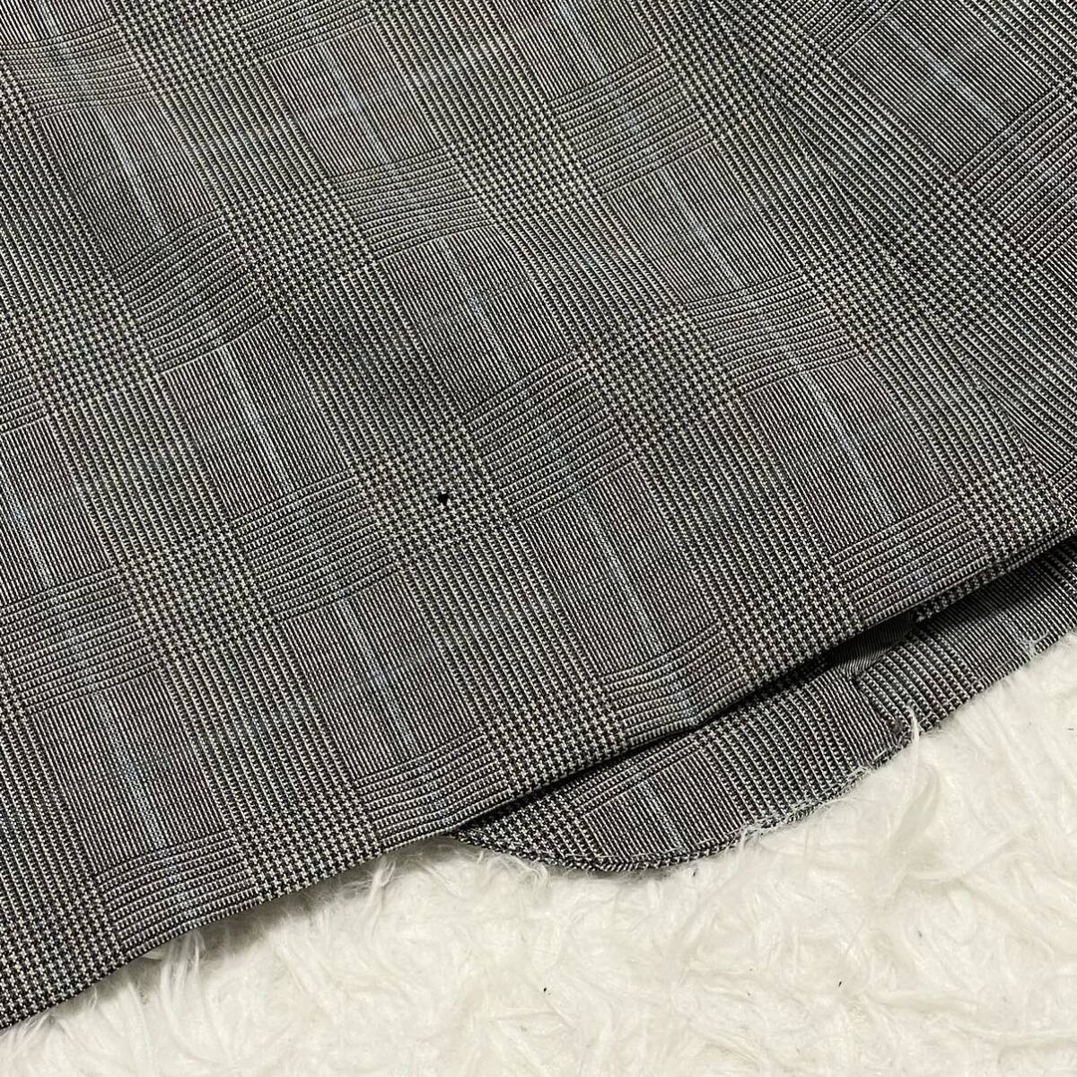 実寸XL◎ アクアスキュータム テーラードジャケット グレンチェック グレー AB6 春夏活躍 ブレザー メンズ Aquascutum 特大 3920_画像9