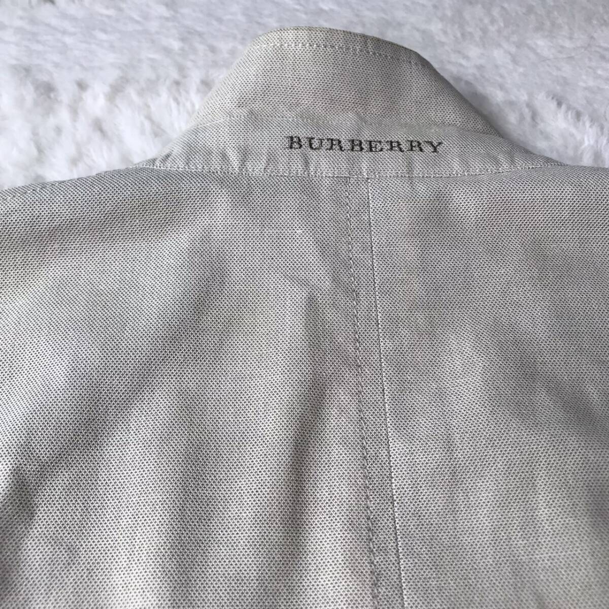 バーバリー ロンドン BURBERRY LONDON テーラードジャケット ヴィンテージ シングル 背抜き 麻混 リネン混  ベージュ BURBERRY刺繍 Ｍの画像3