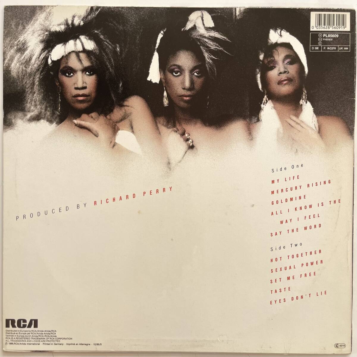POINTER SISTERS / HOT TOGETHER UK盤 1986年の画像2