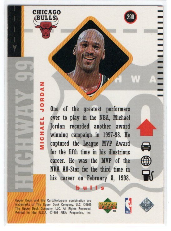Michael Jordan 1998-99 Upper Deck Highway 99 #290_画像2