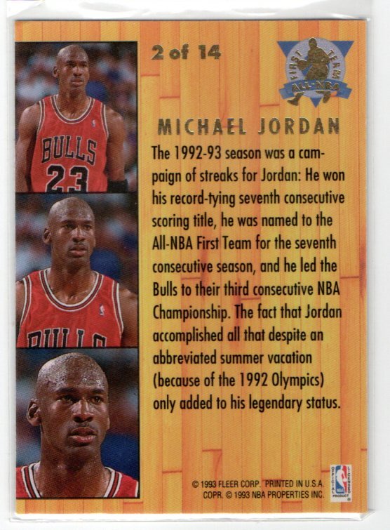 Michael Jordan 1993-94 Fleer ULTRA All-NBA First Team(2 of 14)