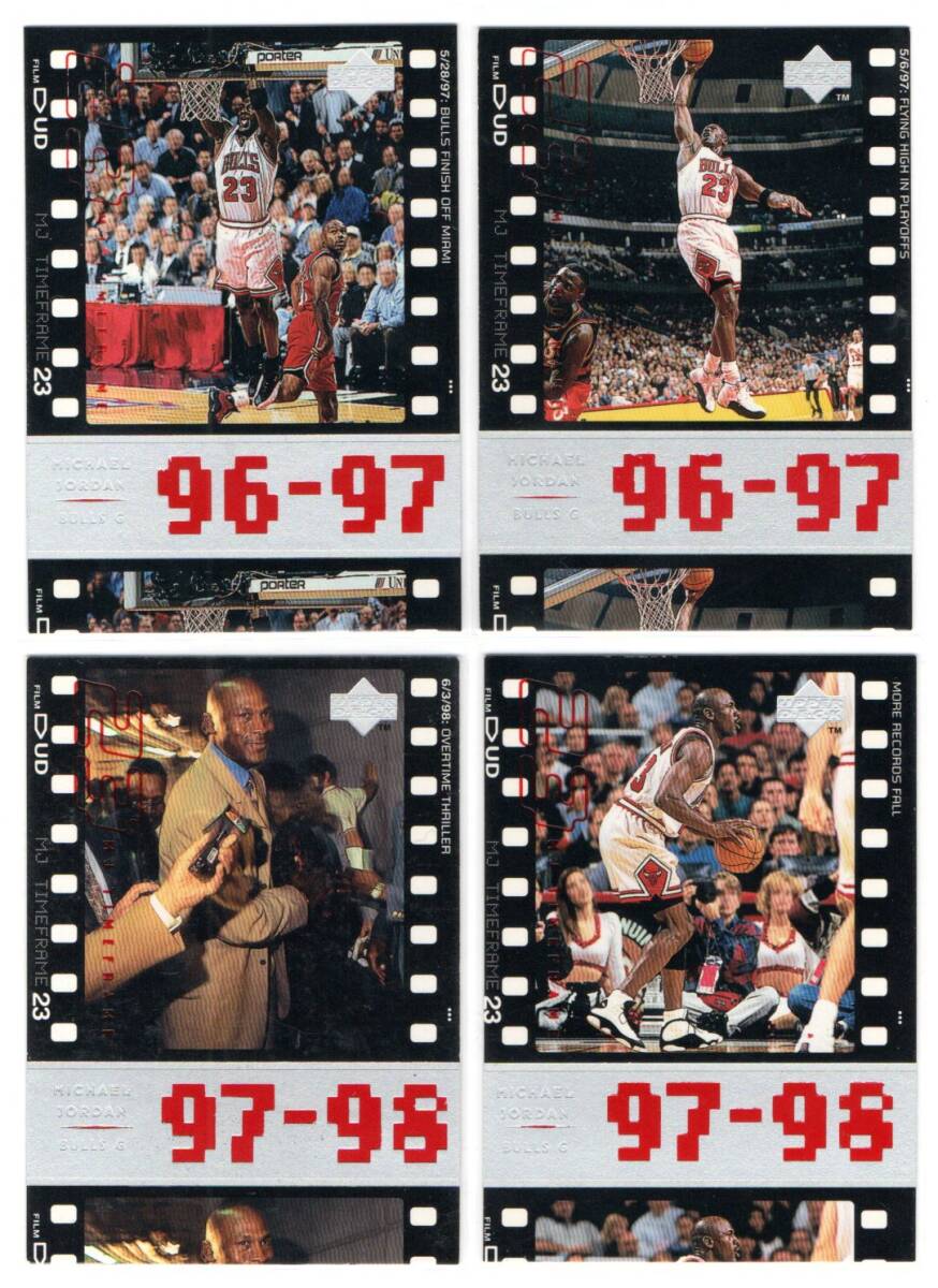 Michael Jordan 1998-99 Upper Deck MJ Timeframe 96-97～97-98 4cardsの画像1