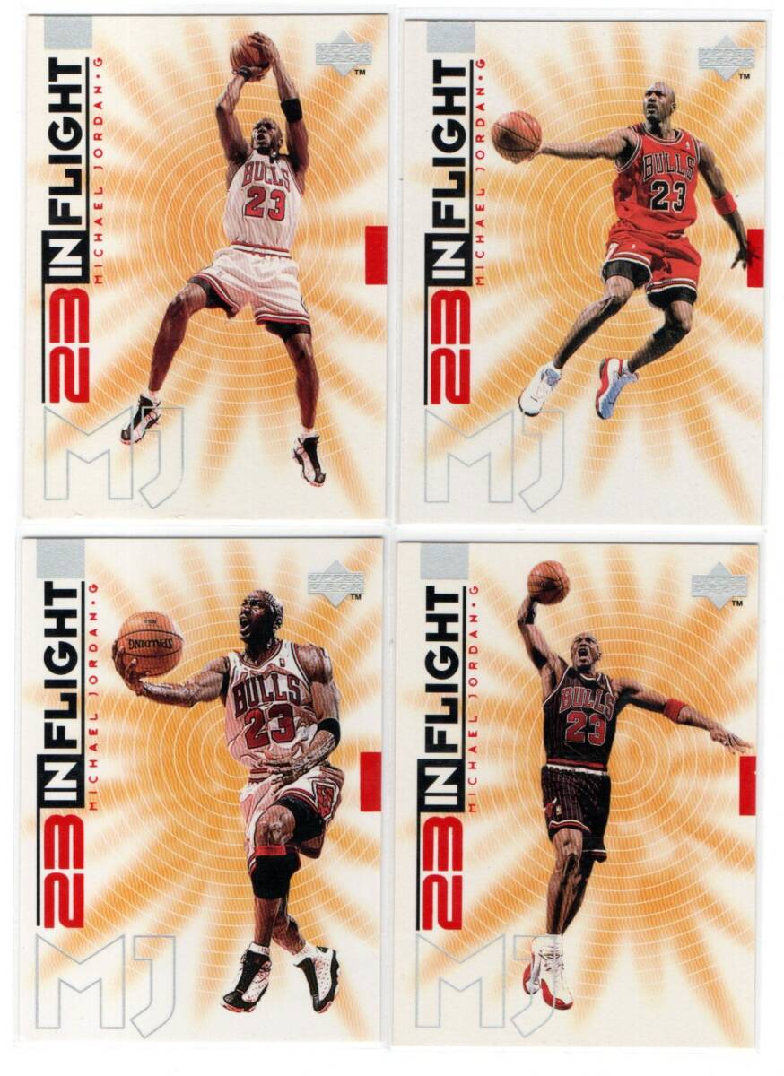 Michael Jordan 1998-99 Upper Deck MJ Living Legend 23 IN Flight 4cards(#IF8,9,12,15)の画像1