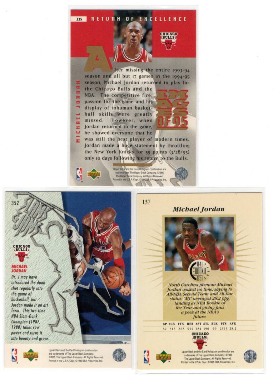 Michael Jordan 1999-00 Upper Deck GOLD 3cardsの画像2