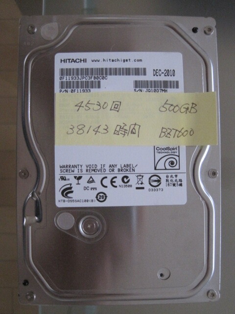 ★1円スタート★HDD 10台セット★Hitachi製HDD 500GBx10台★3.5インチ★SATA★