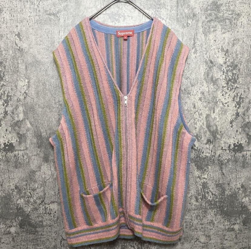  Supreme supreme полоса лучший розовый Morgan магазин человек "надеты" осень одежда Supreme 22ss/stripe sweater vest акрил многоцветный M