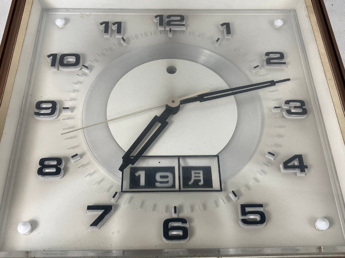 ナショナル ボンライト 電気 掛時計 カレンダー アナログ時計 ジャンク 昭和レトロ sepai_画像6