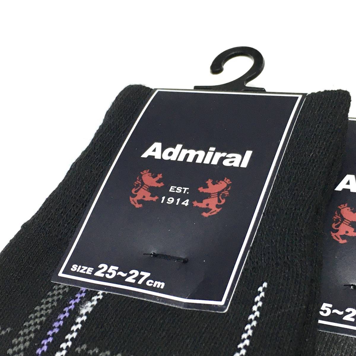 【新品】Admiral カジュアル ソックス ４足 紳士 25-27cm メンズ 綿混 送料無料ｃ⑦ 福助 アドミラル オールシーズン ブランドソックスの画像2