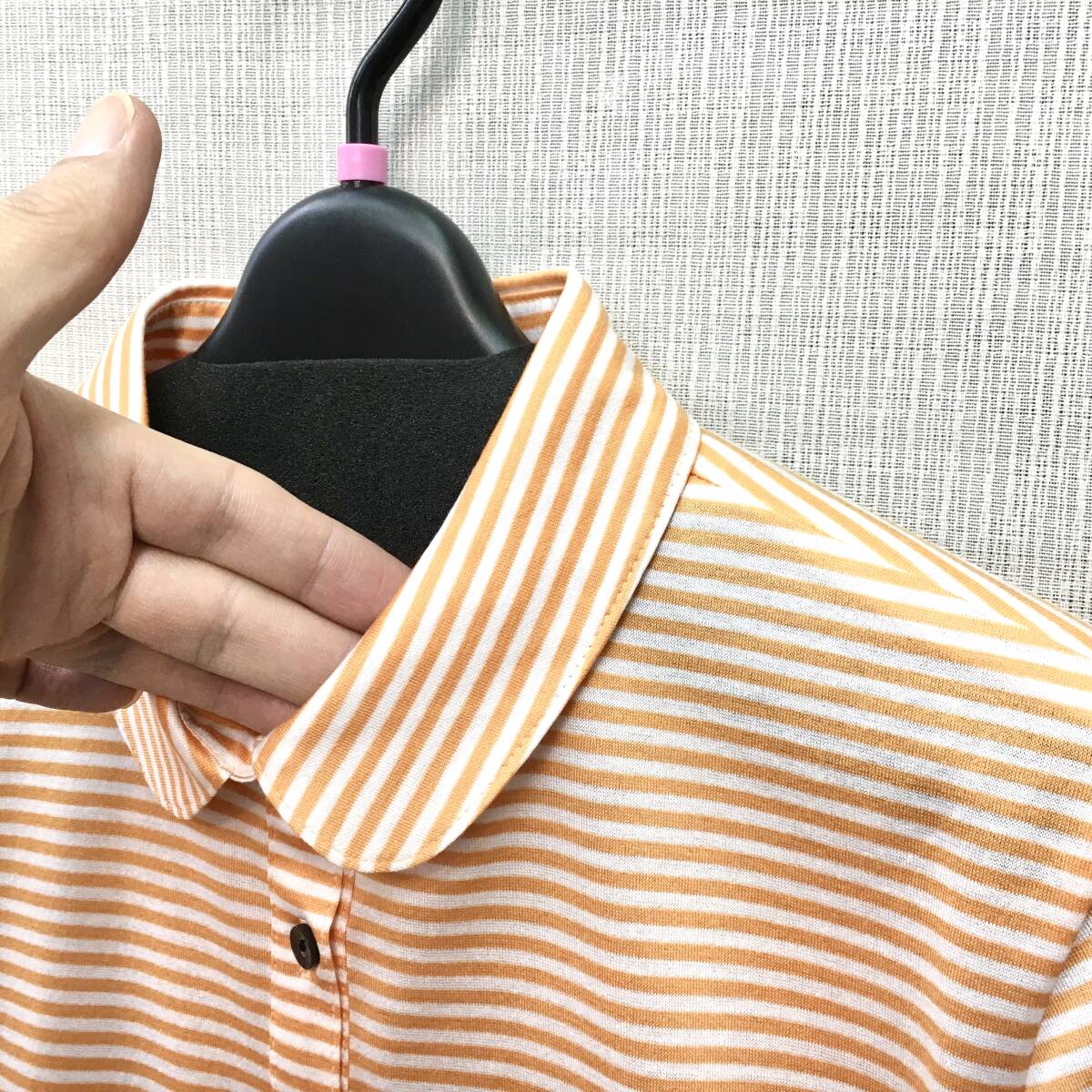 [ новый товар ] сделано в Японии женщина cut and sewn прекрасное качество хлопок 100% 6 минут рукав M размер бесплатная доставка вязаный рубашка-поло женский стиральная машина OK женщина рубашка-поло 