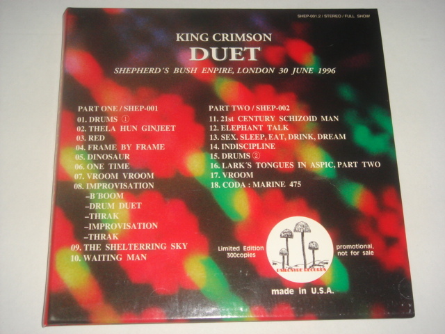 KING CRIMSON ★ DUET+DUAL=DUPLEX ★ 1996 Live ★【4CD】の画像5