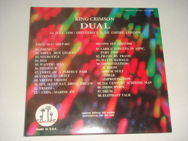 KING CRIMSON ★ DUET+DUAL=DUPLEX ★ 1996 Live ★【4CD】の画像8