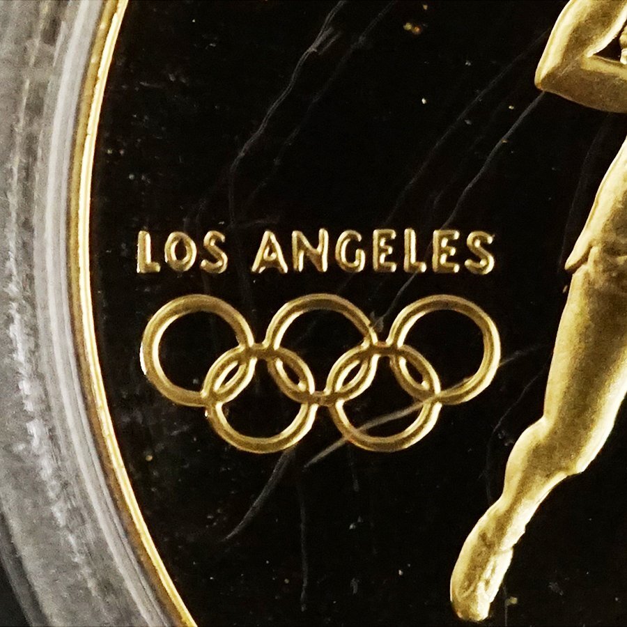 ロサンゼルス オリンピック 1984年 記念硬貨 記念コイン プループ 10ドル金貨 K21.6 16.7g 27mmの画像10
