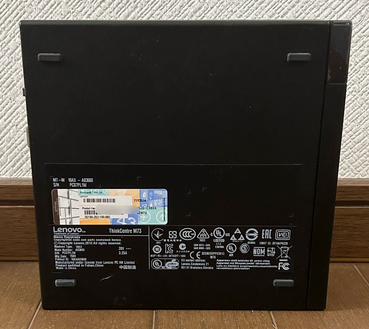 【Windows7 Professional】 超小型PC ★ Lenovo ThinkCentre M73 Tiny Type 10AX 純正ACアダプタ付属 の画像5