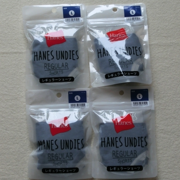 【L】Hanes　ウィメンズ レギュラーショーツ　４枚セット　【0146ソ】HW6-P101Y　ネイビー　UNDIES 値下見切り処分！_画像1