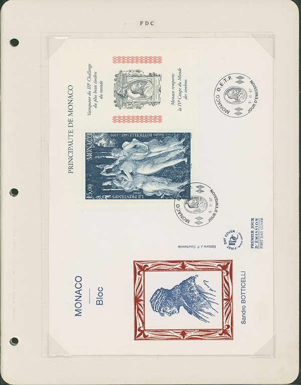 [1742]凹版美術切手 小型シート類 4シート 切手81枚 モナコ,チェコスロバキア,オランダ,リヒテン_画像4
