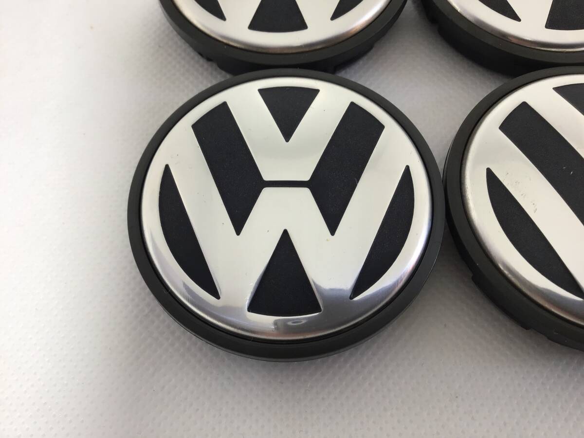 391】 即決 VW フォルクスワーゲン 純正 ホイール センターキャップ 4個 ホイールキャップ 深緑系色 56mmの画像5