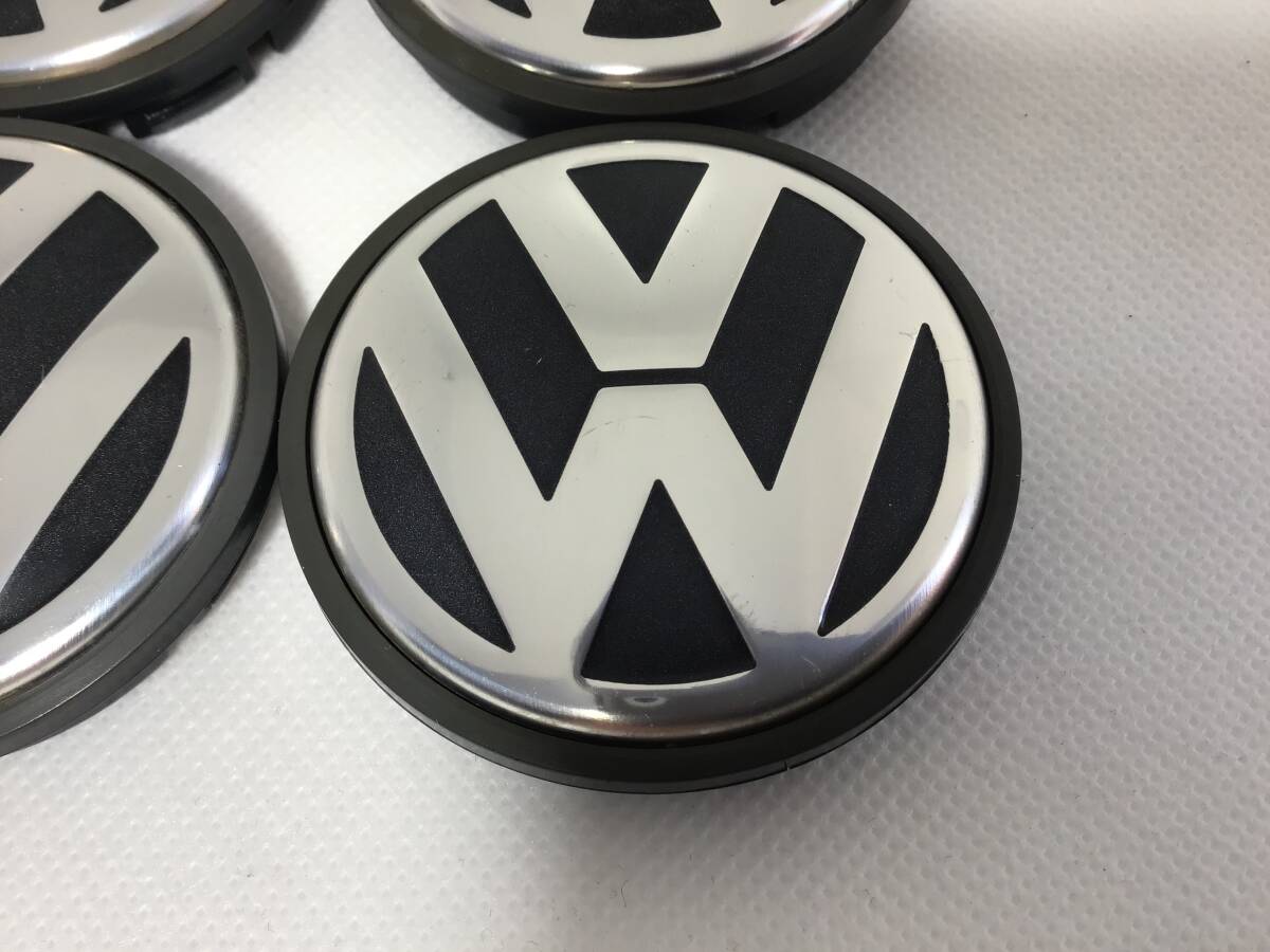 391】 即決 VW フォルクスワーゲン 純正 ホイール センターキャップ 4個 ホイールキャップ 深緑系色 56mmの画像4