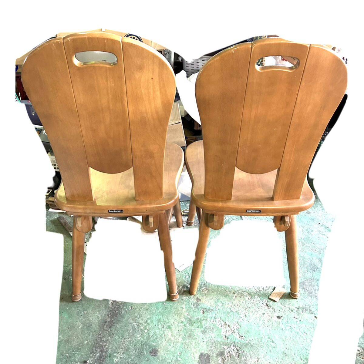 カリモク RUSTIC 椅子 ヴィンテージ イス 2脚 (B3555)の画像3