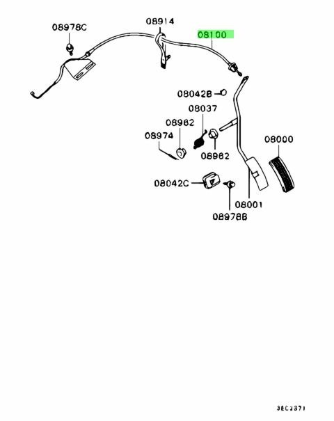 新品 純正 三菱 ケーブル アクセル ランサー エボリューション 6 CP9A MITSUBISHI LANCER EVO 6 CABLE ACCELERATOR THROTTLE Tommi Makinenの画像2
