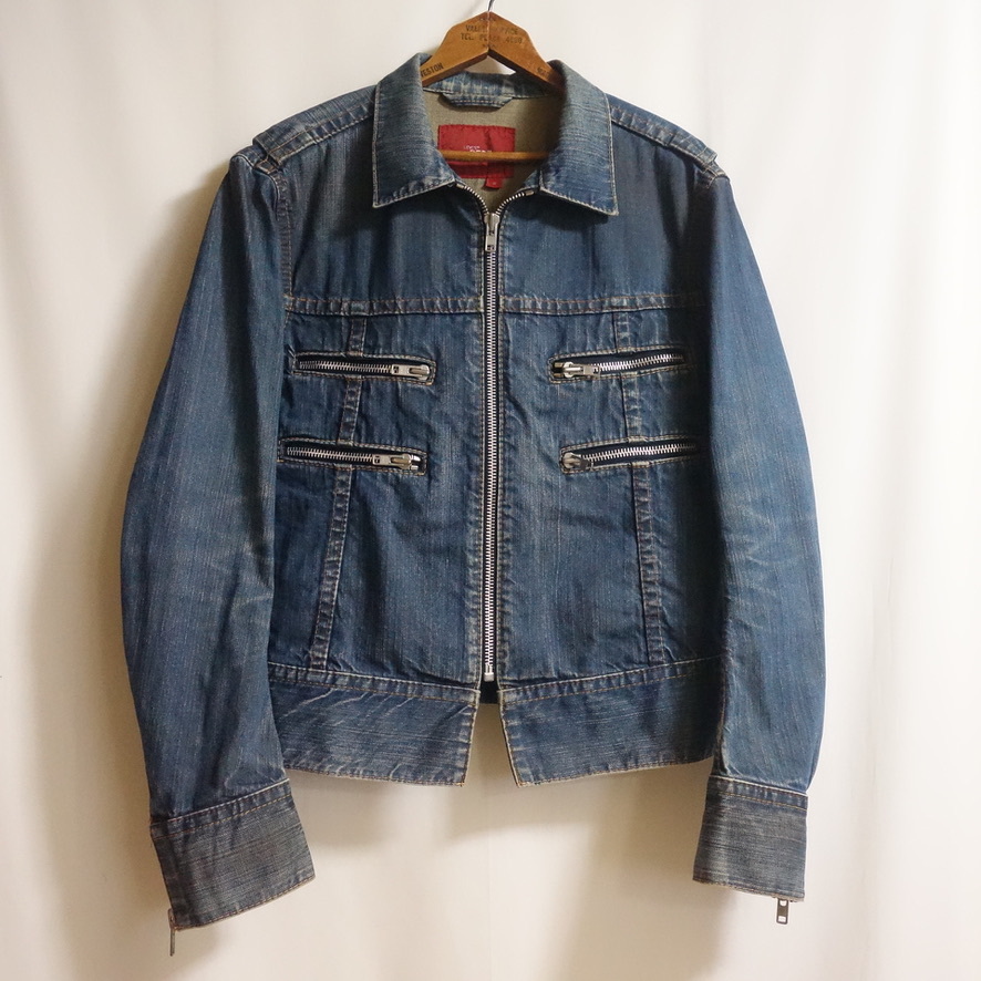 【00s LEVI'S RED 初期 ジップ デニム ジャケット M】リーバイスレッド ビンテージ ライダースの画像2