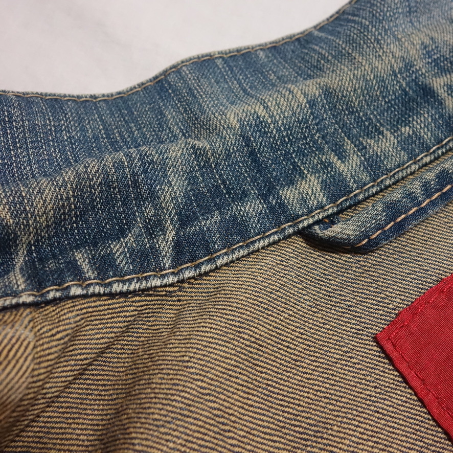 【00s LEVI'S RED 初期 ジップ デニム ジャケット M】リーバイスレッド ビンテージ ライダースの画像8