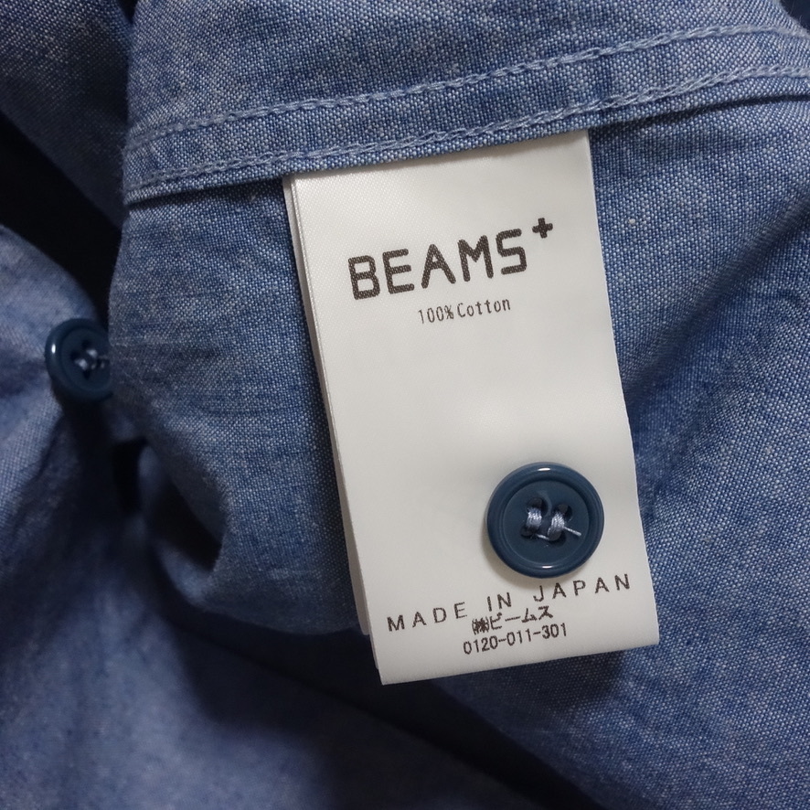 【日本製 24SS BEAMS PLUS シャンブレー オープンカラーシャツ M】ビームスプラス BEAMS+ インディゴ MIL Open Collar Chambrayの画像6
